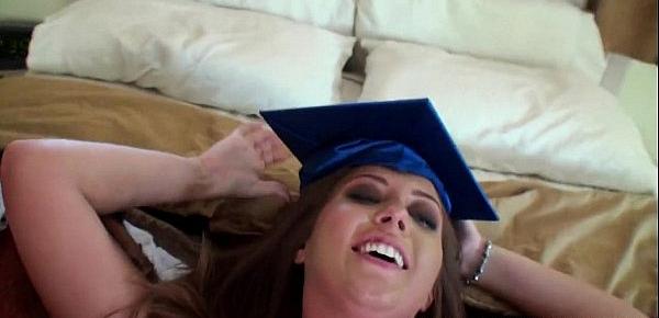  College grad is talked into missing her ceremony for a quick fuck